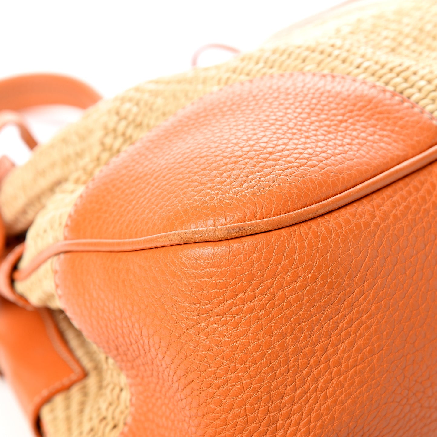 Paglia Vitello Satchel Naturale Papaya
