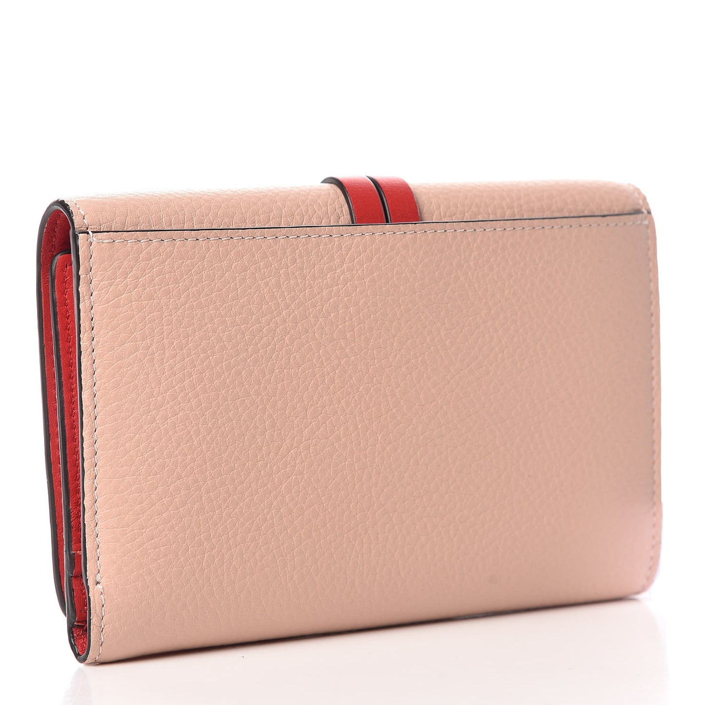 Calfskin Alphabet Compact Wallet Blush Nude