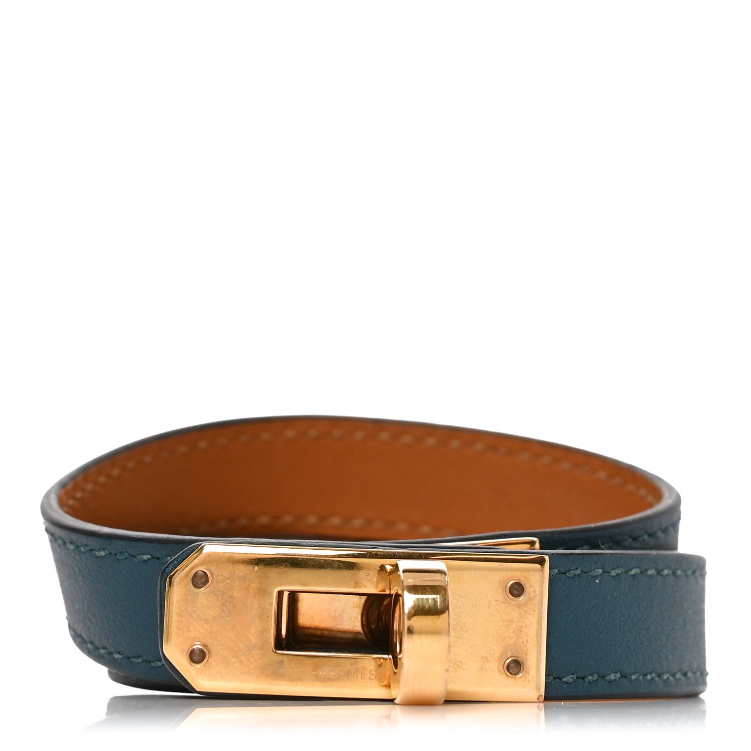 Hermes Swift Kelly Double Tour Bracelet S Bleu Agate 1 of 5