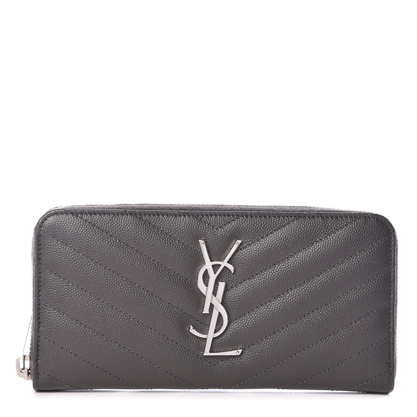 Grain De Poudre Matelasse Chevron Monogram Zip Around Wallet Earth