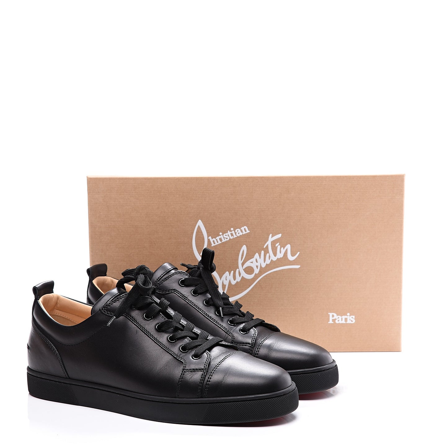 Calfskin Mens Louis Junior Flat Sneakers 44.5 Black