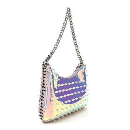 Stella McCartney Holographic Faux Leather Mini Zip Spike Falabella Silver 3 of 9