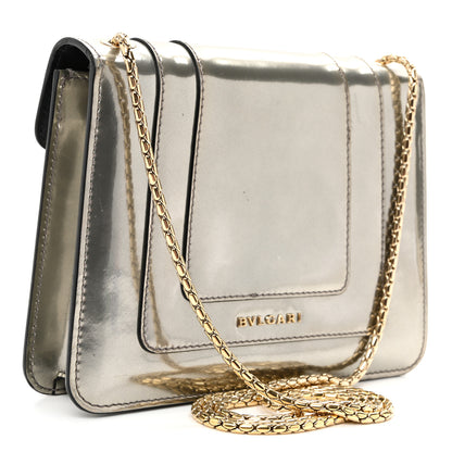 Bulgari Metallic Calfskin Small Serpenti Forever Snake Strap Crossbody Bag Silver 3 of 14