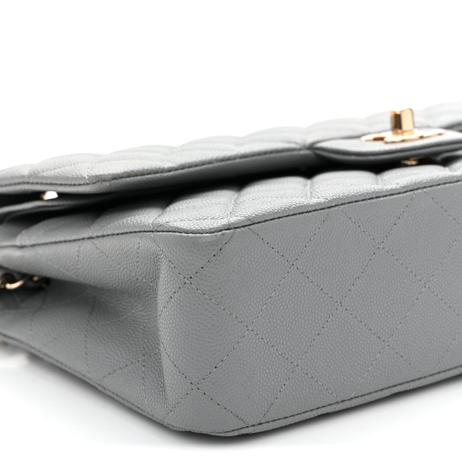 Chanel Caviar Quilted Medium Double Flap Grey 9 of 14