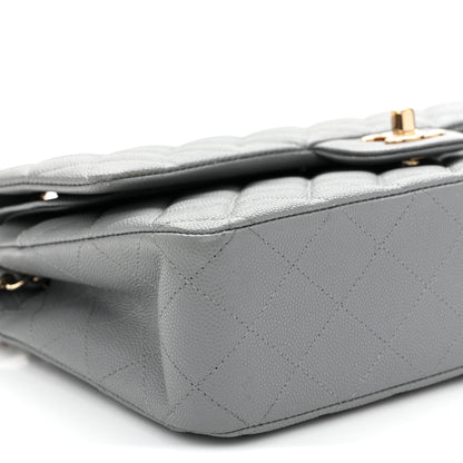 Chanel Caviar Quilted Medium Double Flap Grey 9 of 14