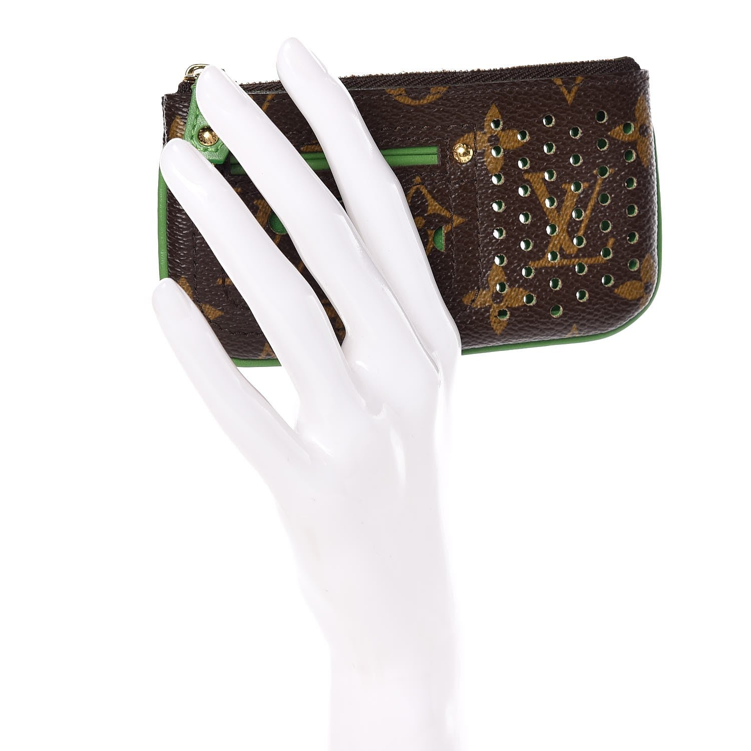 Louis Vuitton Monogram Perforated Key Pouch Green 2 of 9
