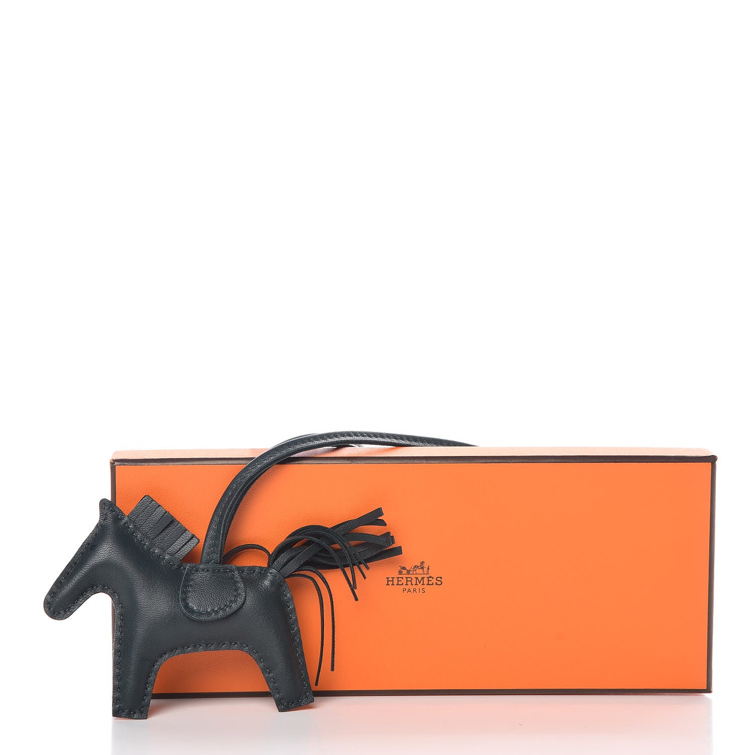 Hermes Milo Lambskin Grigri Rodeo Horse Bag Charm PM Vert Cypress 5 of 5