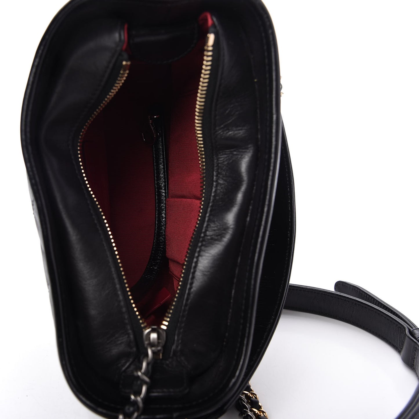 Aged Calfskin Quilted Small Gabrielle Logo Hobo Black