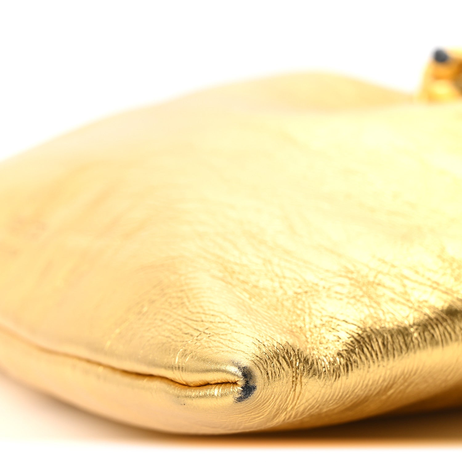Khaite Metallic Crinkled Calfskin Small Greta Drawstring Bag Gold 9 of 9
