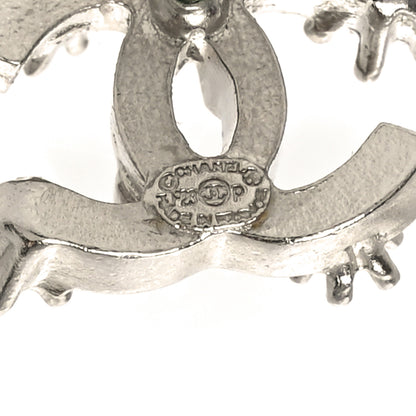 Chanel Crystal Snowflake CC Earrings Silver 4 of 4