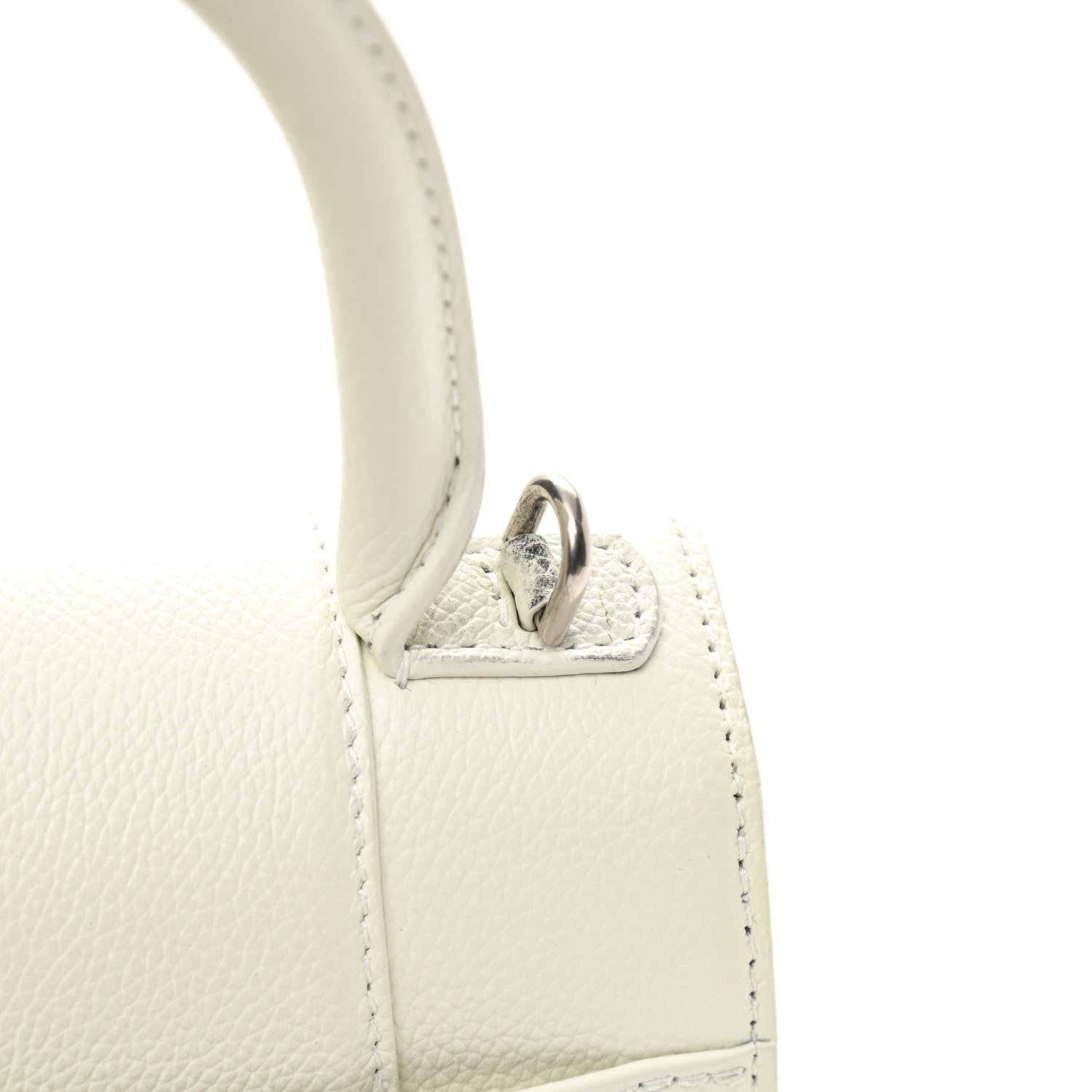Balenciaga Grained Calfskin Small Hourglass Top Handle Bag White 9 of 11