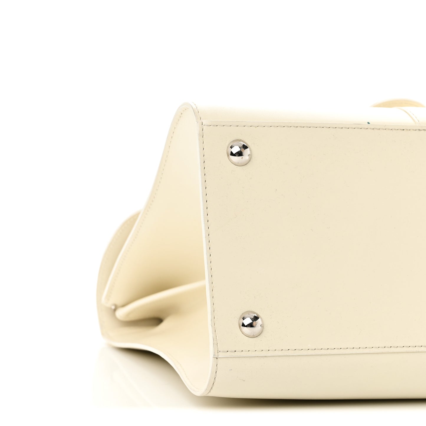 Box Calfskin Studded MM Brillant Satchel Ivory