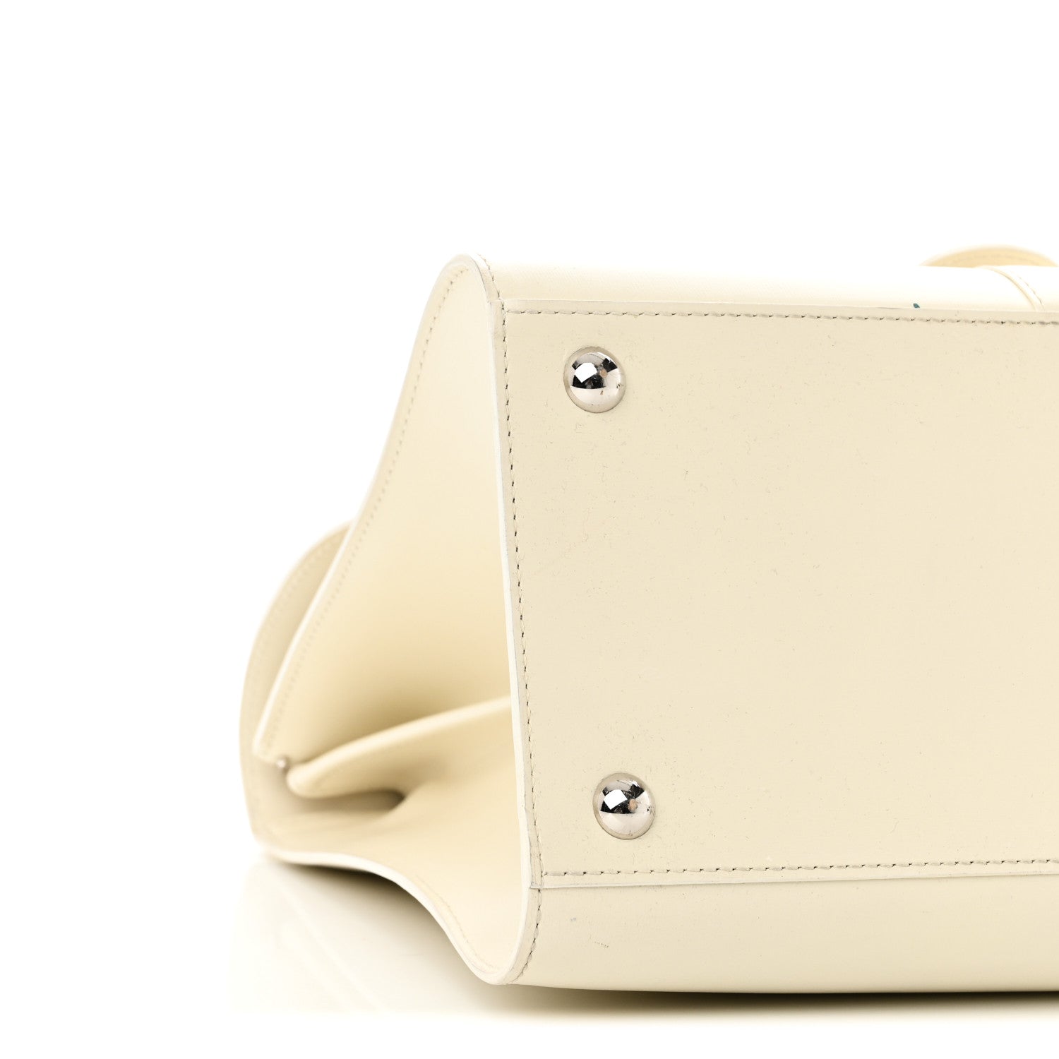 Delvaux Box Calfskin Studded MM Brillant Satchel Ivory 9 of 10