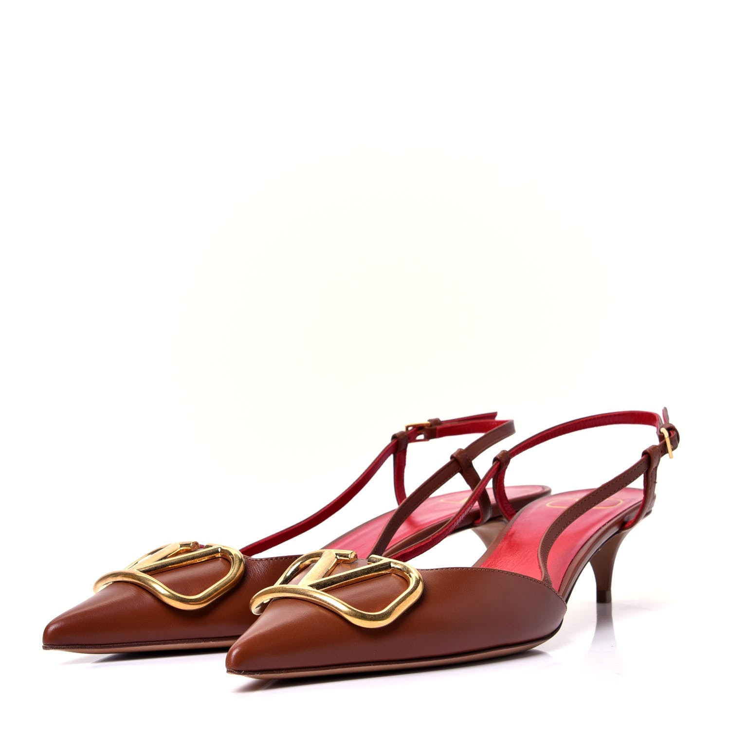Valentino Garavani Calfskin Vlogo Slingback 40mm Pumps 39.5 Gingerbread 4 of 9