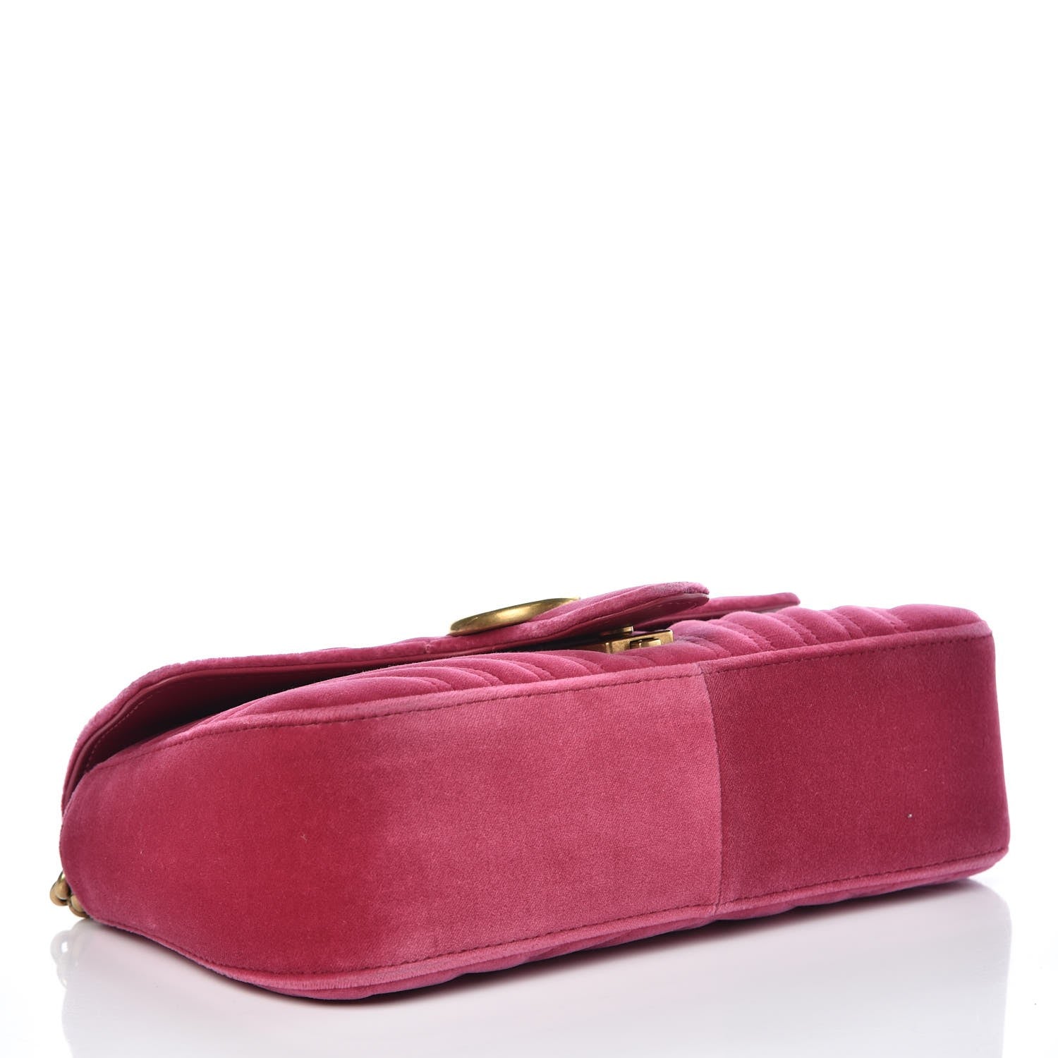 Gucci Velvet Matelasse Small GG Marmont Shoulder Bag Light Raspberry Rose 4 of 12
