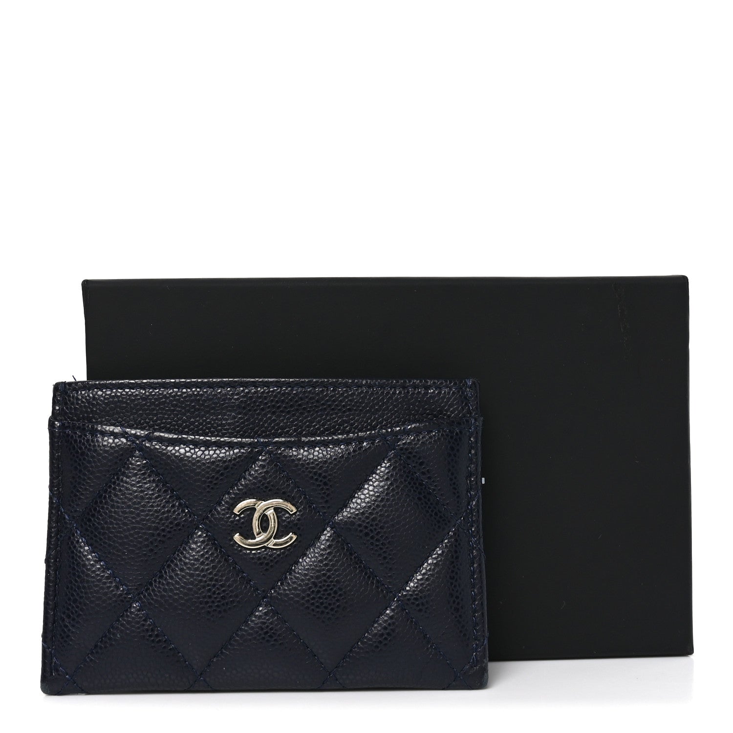 Chanel Caviar Quilted Card Holder Navy 9 of 9