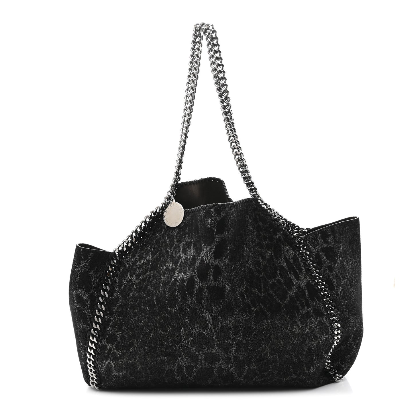 Leopard Shaggy Deer Falabella Reversible Tote Grey