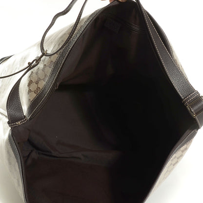 Gucci Crystal Monogram Large Travel Hobo Beige Brown 5 of 9