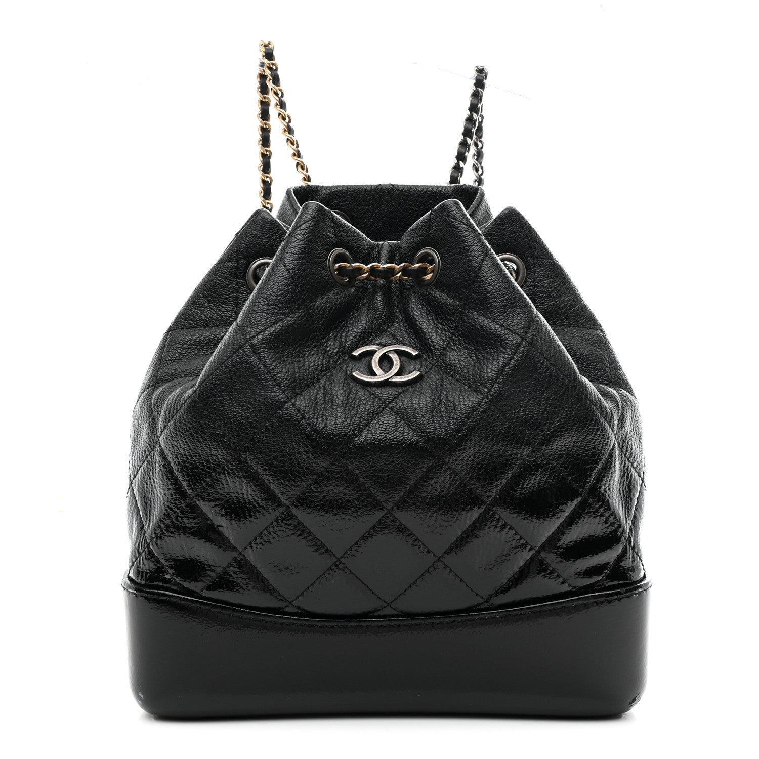 Chanel Patent Goatskin Quilted Small Gabrielle Backpack Black 1 of 13