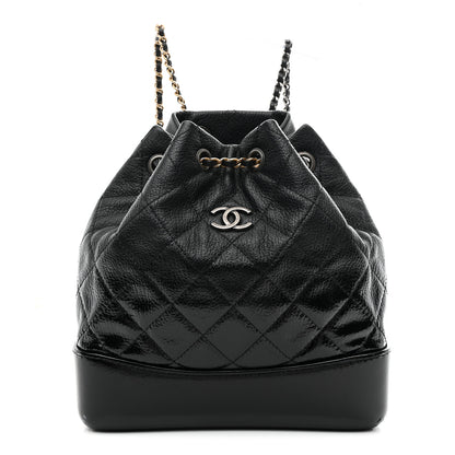 Chanel Patent Goatskin Quilted Small Gabrielle Backpack Black 1 of 13