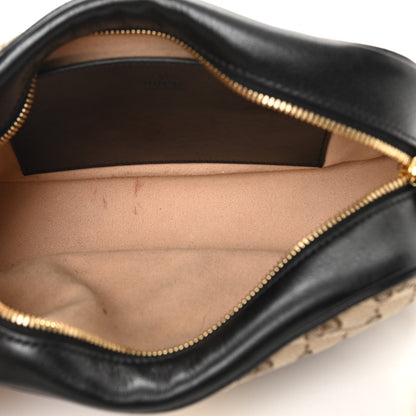 Gucci Monogram Matelasse Diagonal Small GG Marmont Chain Shoulder Bag Beige Black 5 of 14