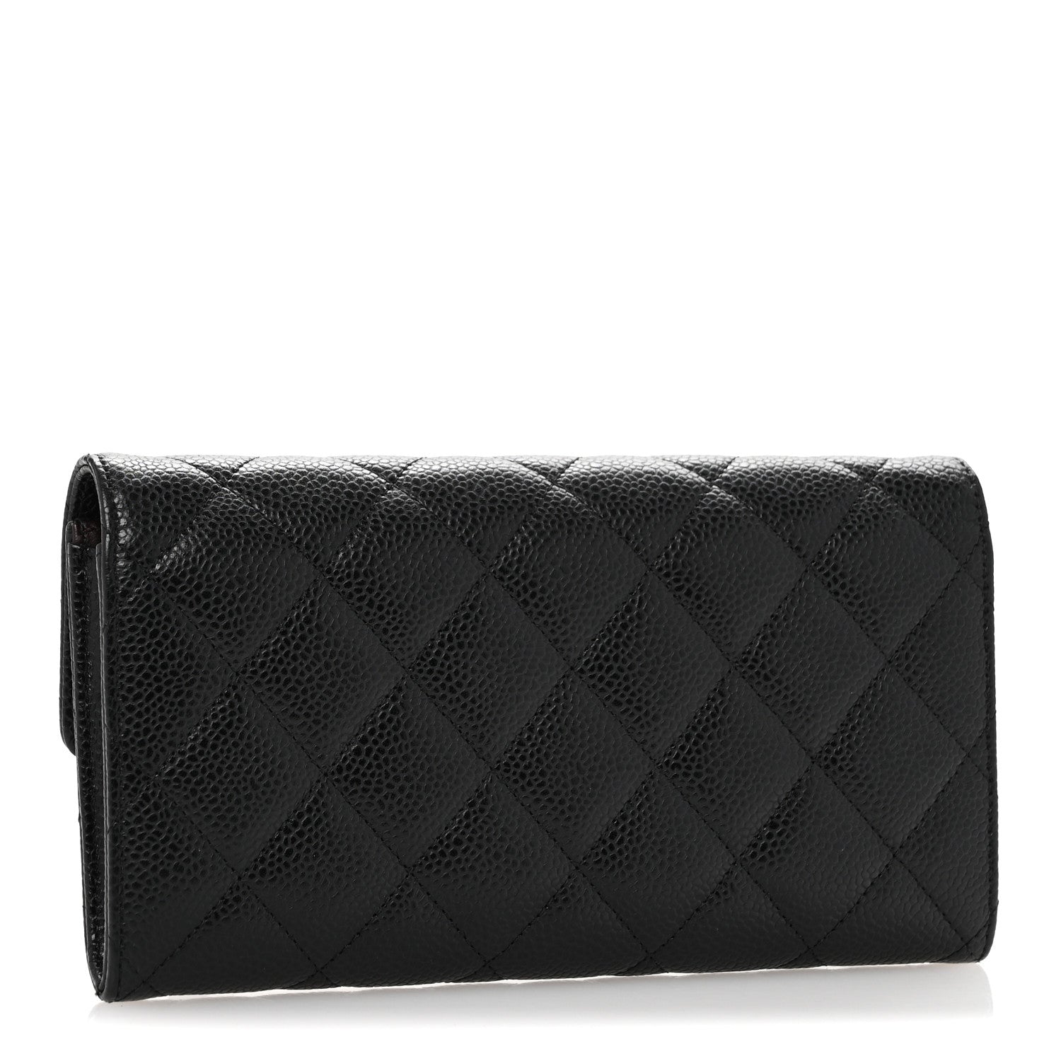Chanel Caviar Quilted Large Gusset Flap Wallet Black 3 of 10