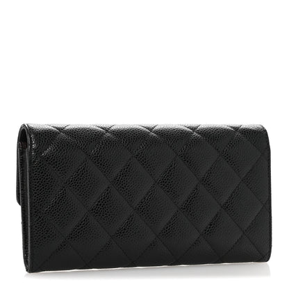 Chanel Caviar Quilted Large Gusset Flap Wallet Black 3 of 10