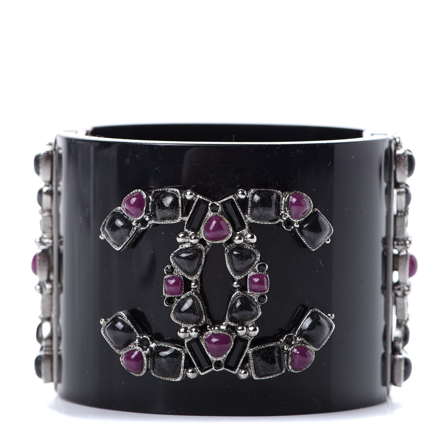 Chanel Resin Enamel CC Cuff Black 1 of 6