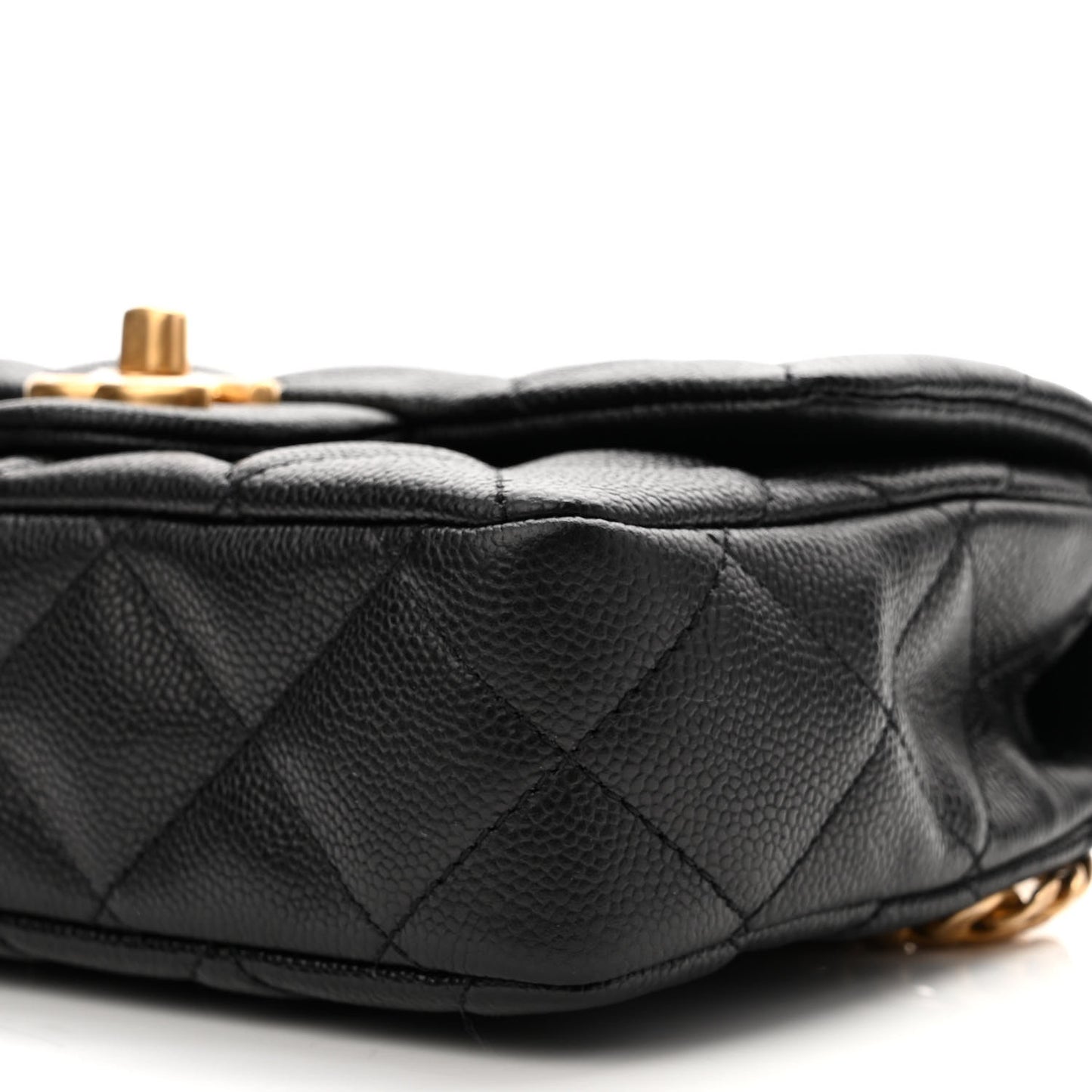 Caviar Quilted Mini Sweetheart Rectangular Flap Black