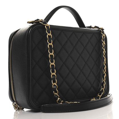 Chanel Caviar Quilted Large CC Filigree Vanity Case Black 3 of 11