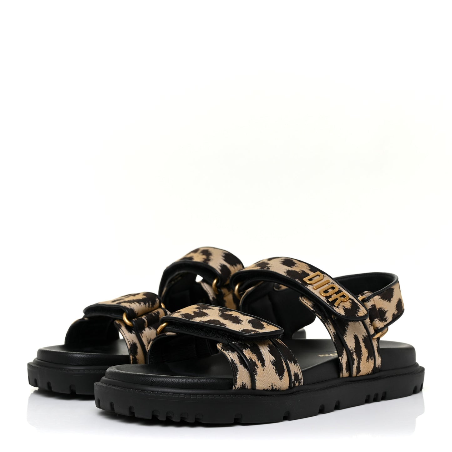 Technical Fabric Mizza Print DiorAct Sandals 38 Beige Multicolor