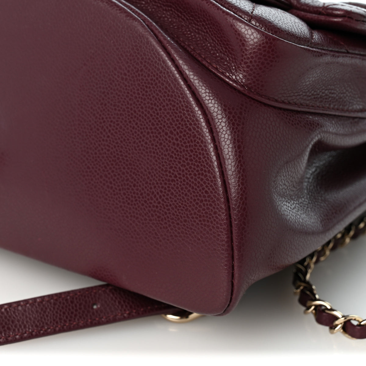Chanel Shiny Caviar Quilted Medium Duma Pockets Drawstring Backpack Dark Burgundy 10 of 10