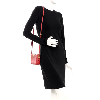 Prada Saffiano Mini Camera Crossbody Bag Rosso 2 of 8