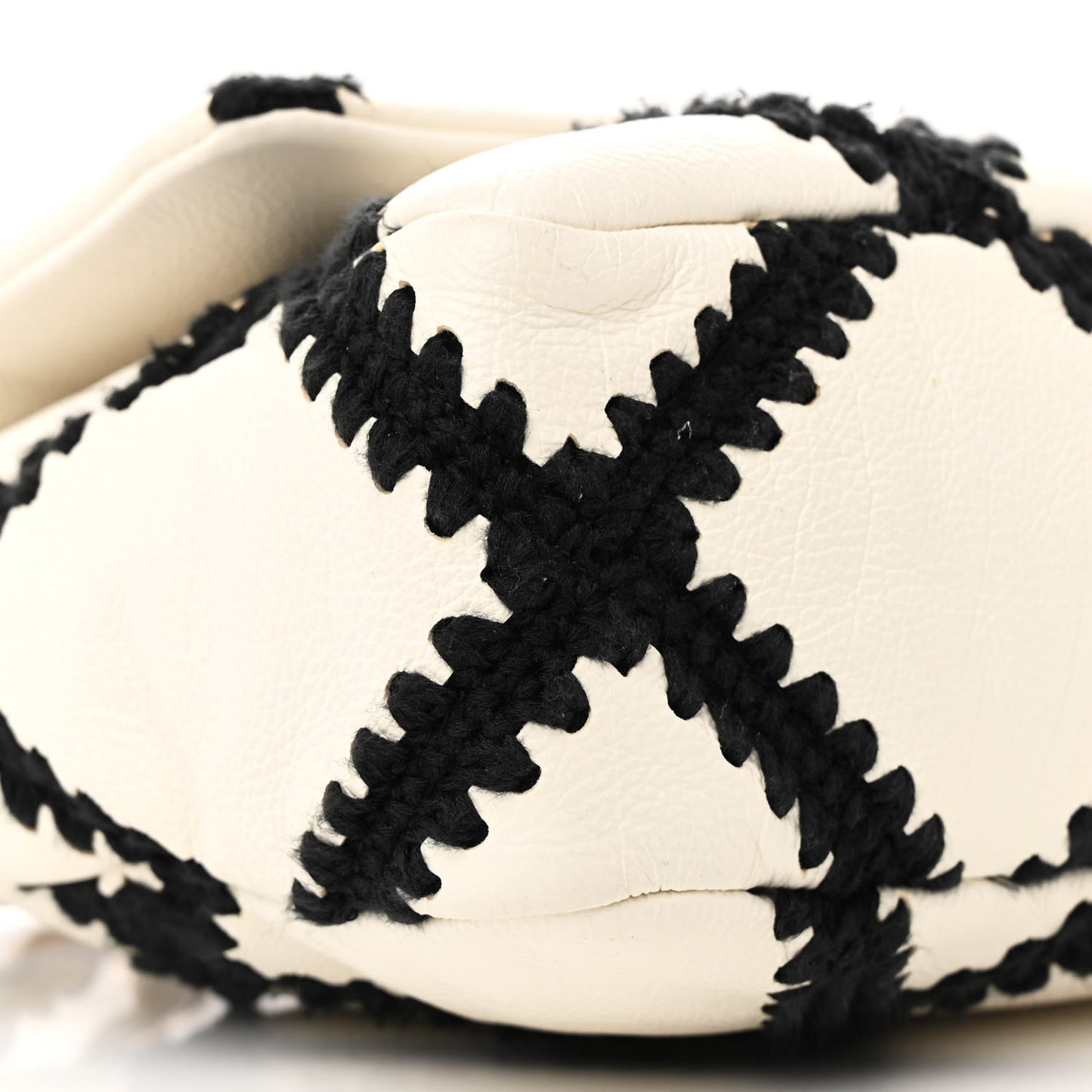 Calfskin Crochet Medium Chanel 19 Flap White Black