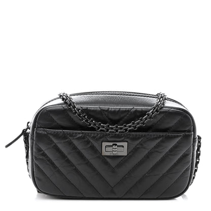 Chanel Aged Calfskin Chevron Mini Reissue Camera Case So Black 1 of 10