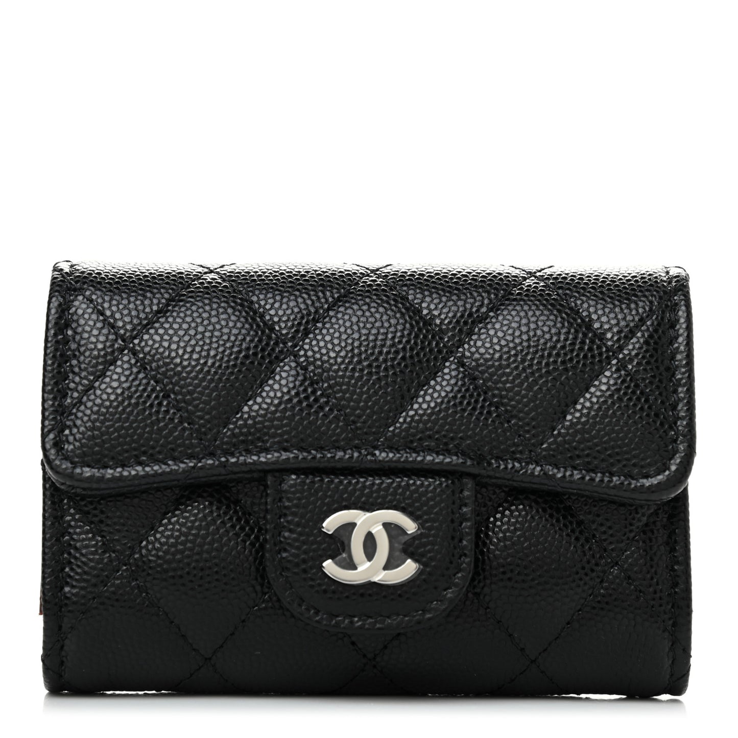 Caviar Quilted Classic 4 Key Holder Wallet Black