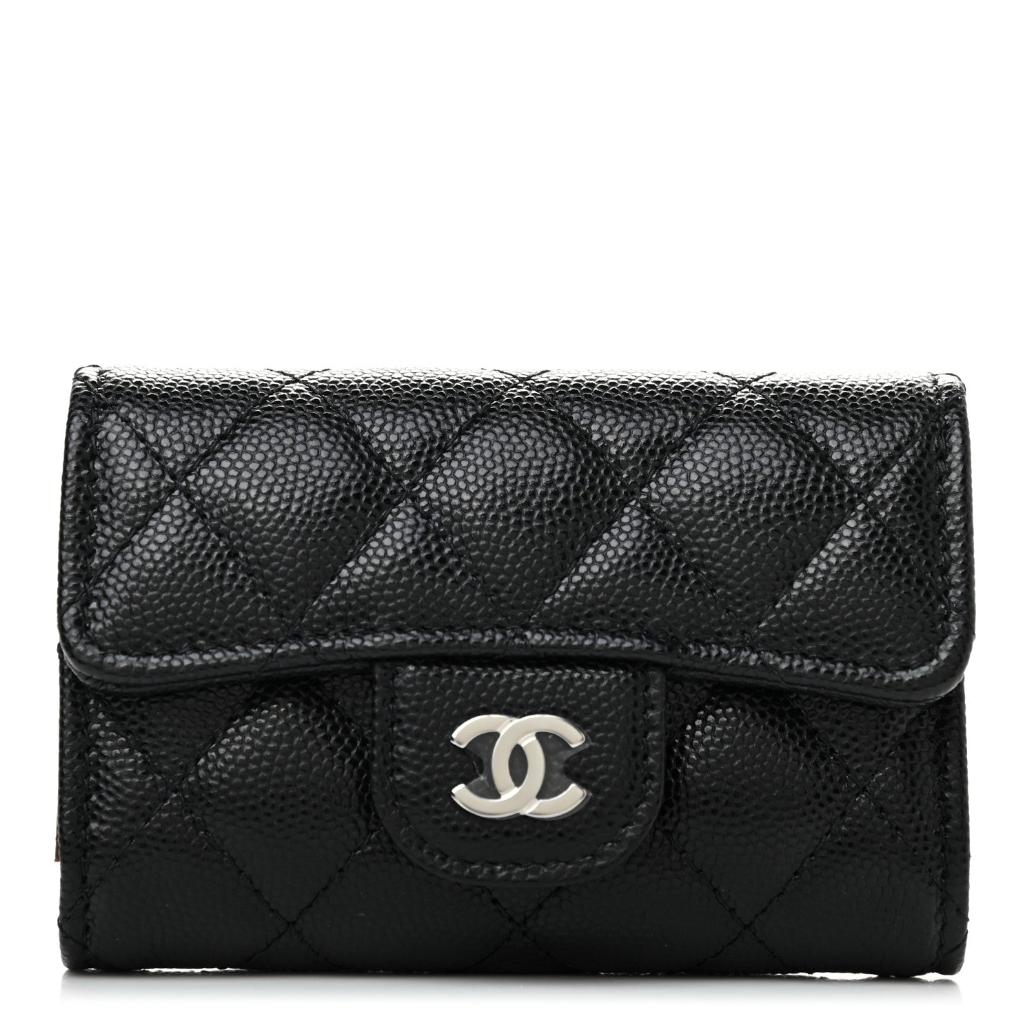 Chanel Caviar Quilted Classic 4 Key Holder Wallet Black 1 of 8