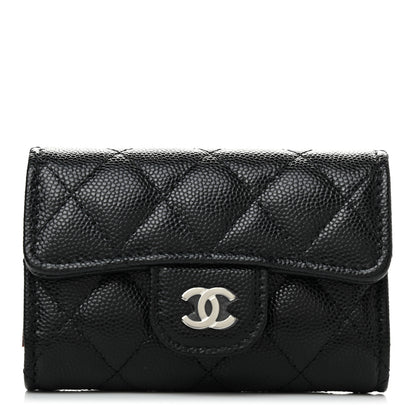 Chanel Caviar Quilted Classic 4 Key Holder Wallet Black 1 of 8
