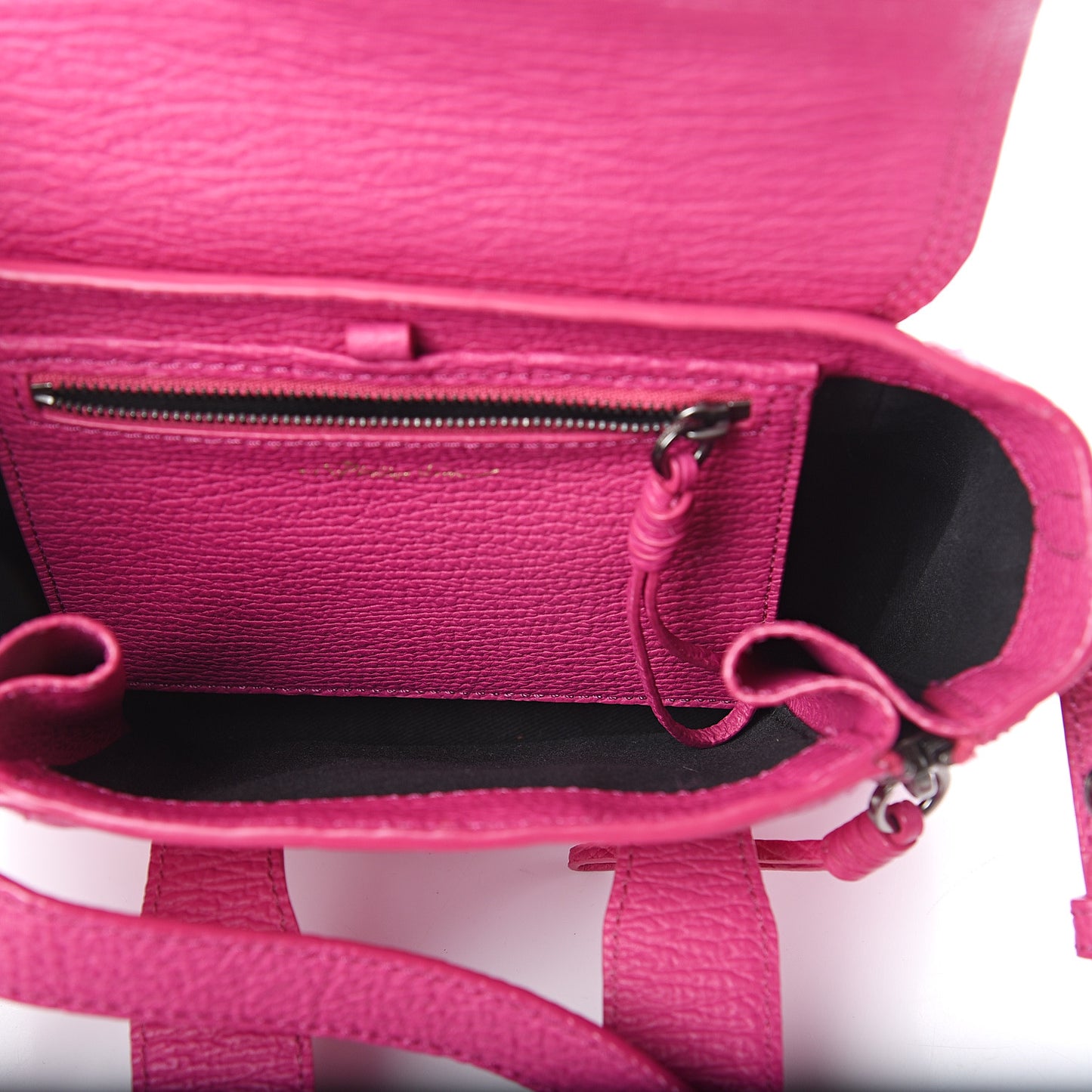 3.1 Textured Calfskin Mini Pashli Satchel Fuchsia