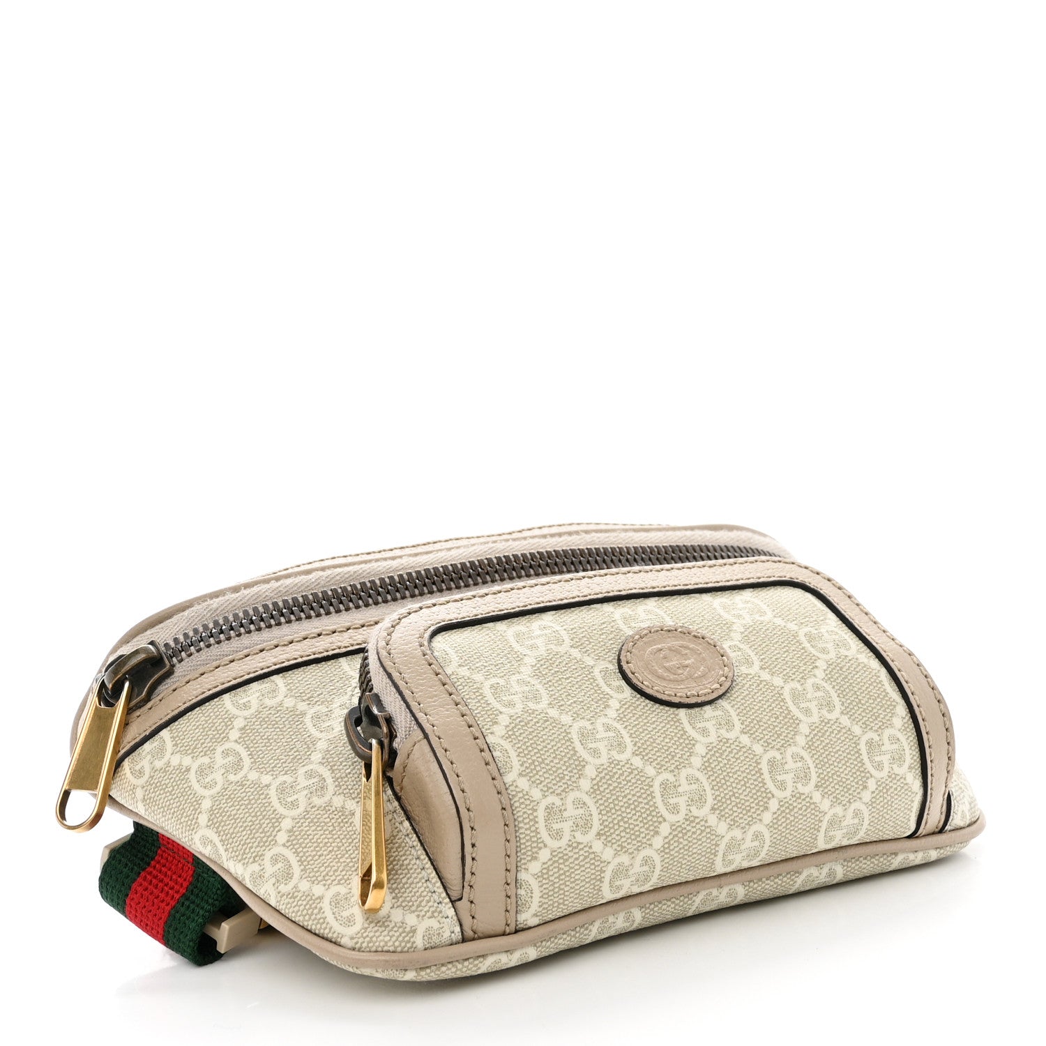Gucci GG Supreme Monogram Textured Calfskin Web Retro Interlocking G Belt Bag Beige Mystic White Oatmeal 4 of 14