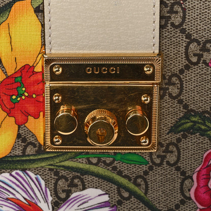 Gucci GG Supreme Monogram Flora Textured Calfskin Small Padlock Tote Beige Ebony Multicolor Mystic White 14 of 16