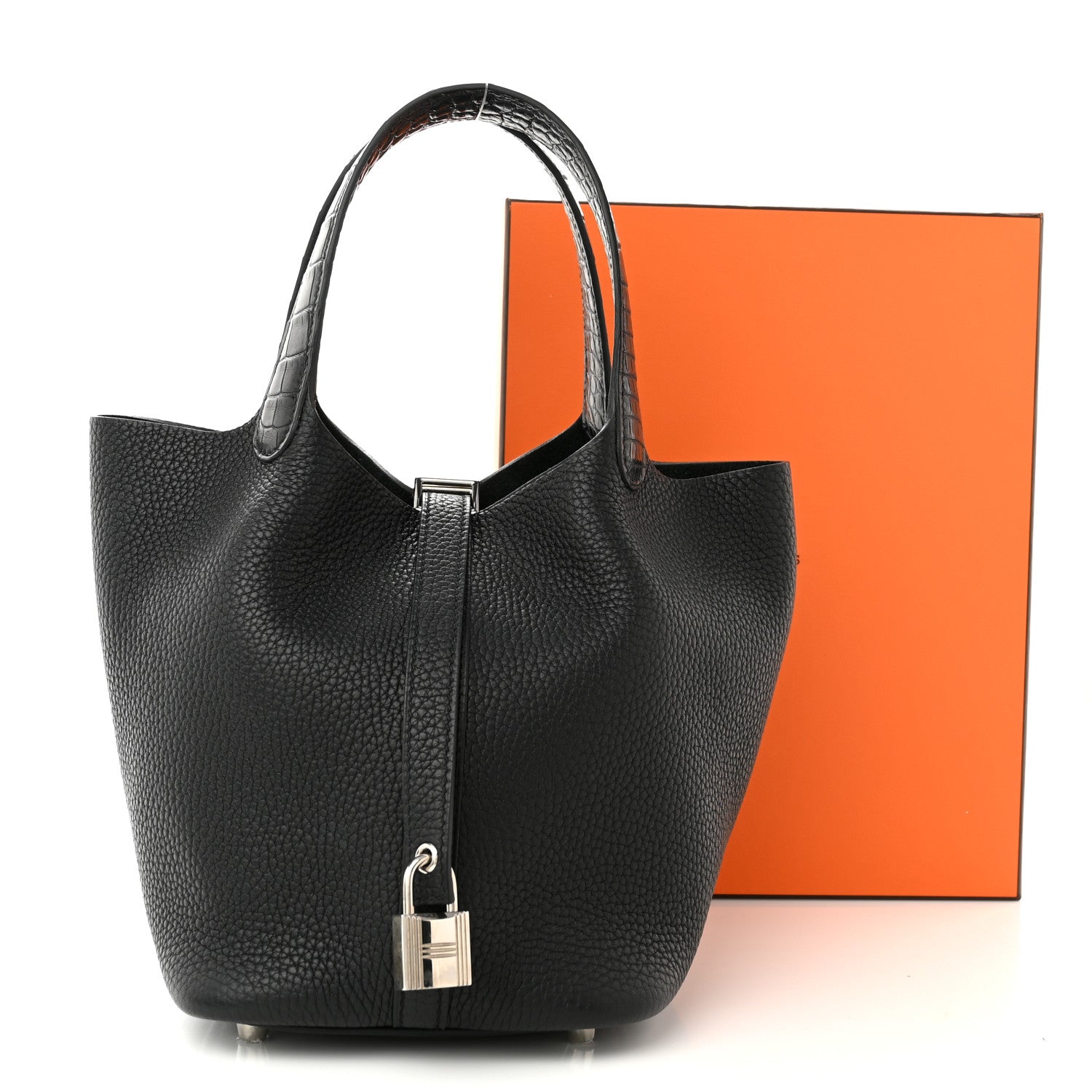 Hermes Taurillon Clemence Matte Alligator Picotin Lock Touch 18 PM Black 11 of 11