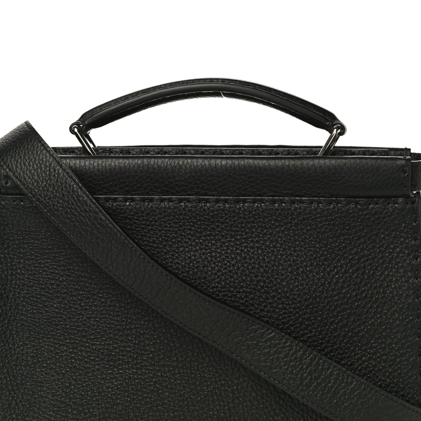 Cuoio Romano Selleria Monster Eyes Mini Peekaboo Iconic Fit Satchel Black