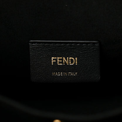 Fendi Chenille Vitello Seta Plexiglass FF Fendi O'Lock Zipper Blue Black 5 of 9