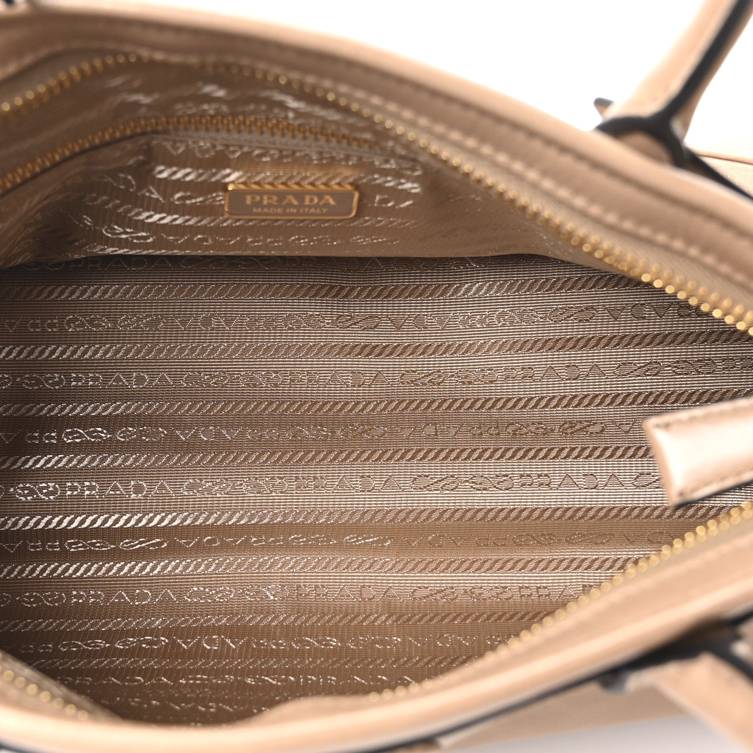 Prada Glossy Calfskin Triangle Medium Bonnie Shoulder Bag Cameo 5 of 10