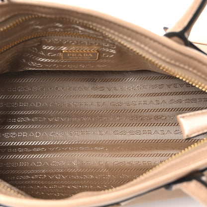 Prada Glossy Calfskin Triangle Medium Bonnie Shoulder Bag Cameo 5 of 10