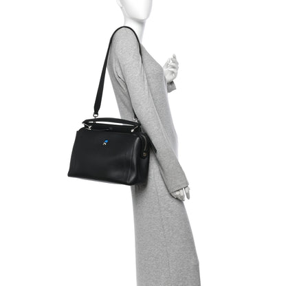 Fendi Vitello Baltico Dolce DotCom Satchel Black Blue Royal 2 of 9