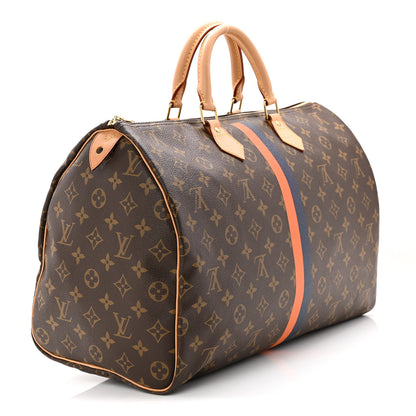 Louis Vuitton Monogram My LV Heritage Speedy 40 Orange Navy 5 of 19