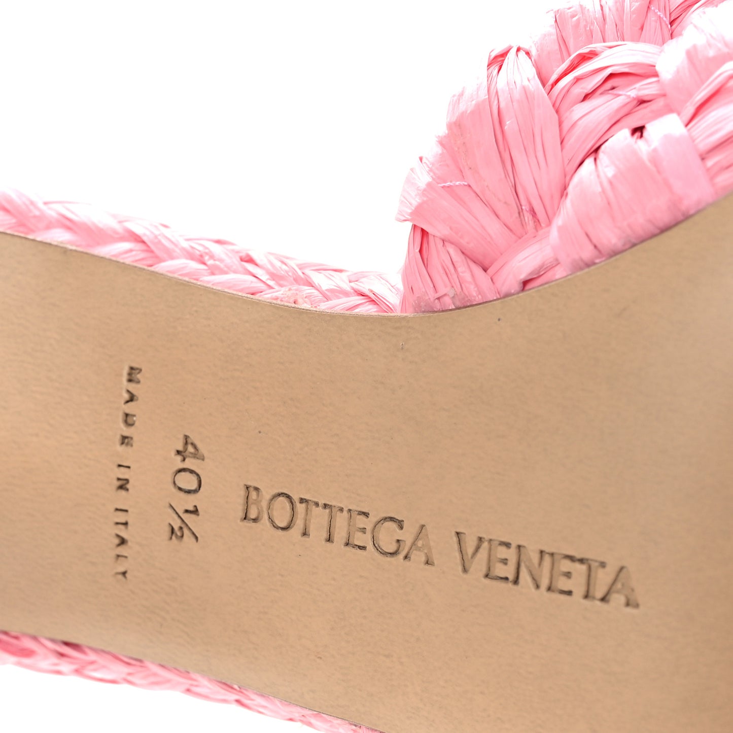Raffia Twisted Intrecciato Stretch Mule Sandals 40.5 Blossom