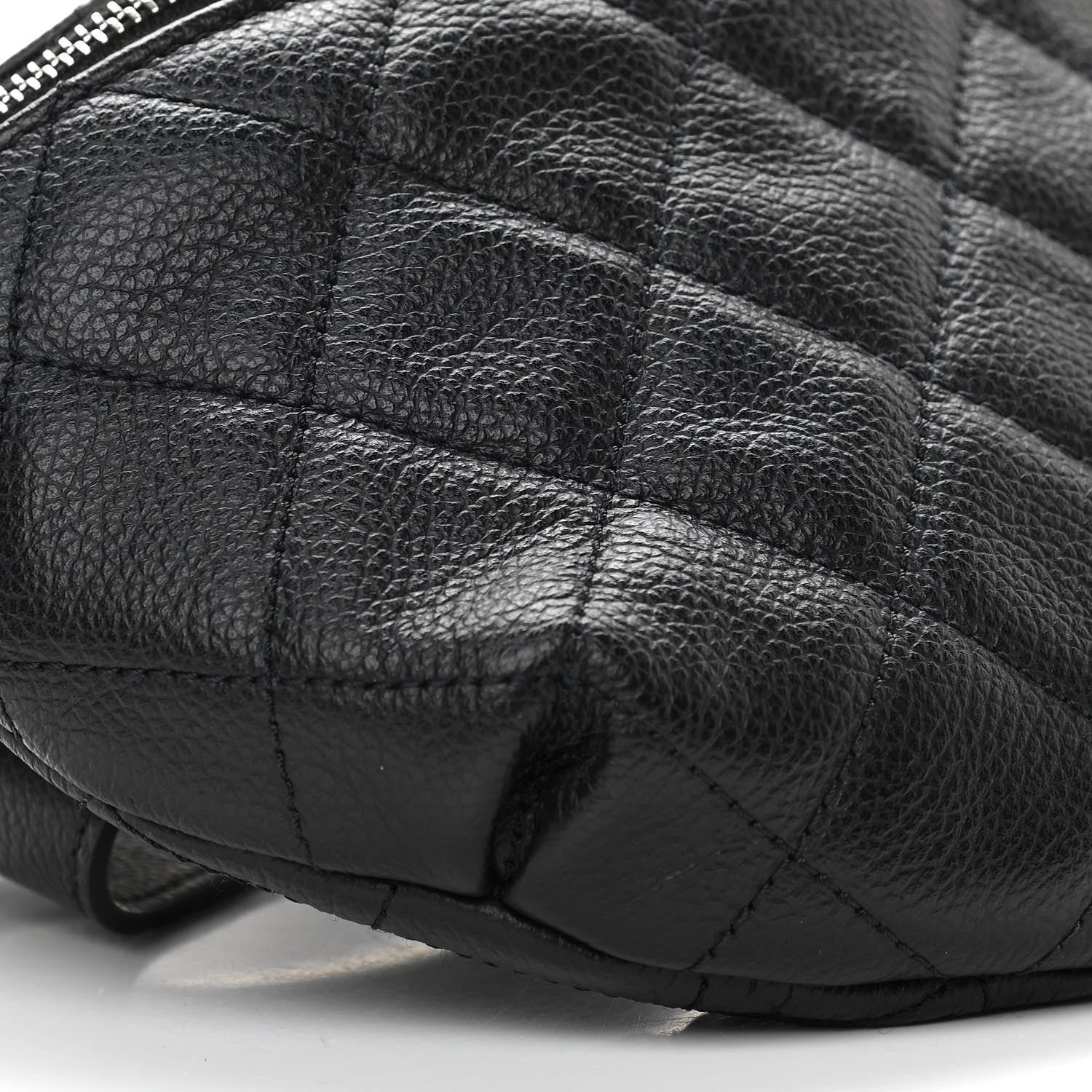 Chanel Grained Calfskin Quilted Waist Belt Bag Black 9 of 10